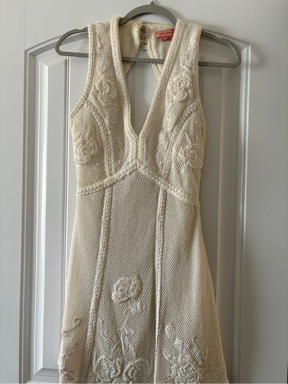 Not So Serious Embroidered Bridal Mini Dress